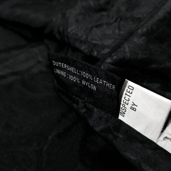 VINTAGE Black 100% Leather Western Cowboy Button Down Rancher Coat Jacket Small - Picture 9 of 9